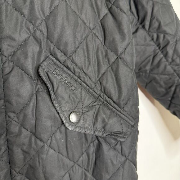 Barbour Jacket XL Black Quilted Barn Coat Equestrian Country Chore Children's - Picture 5 of 9
